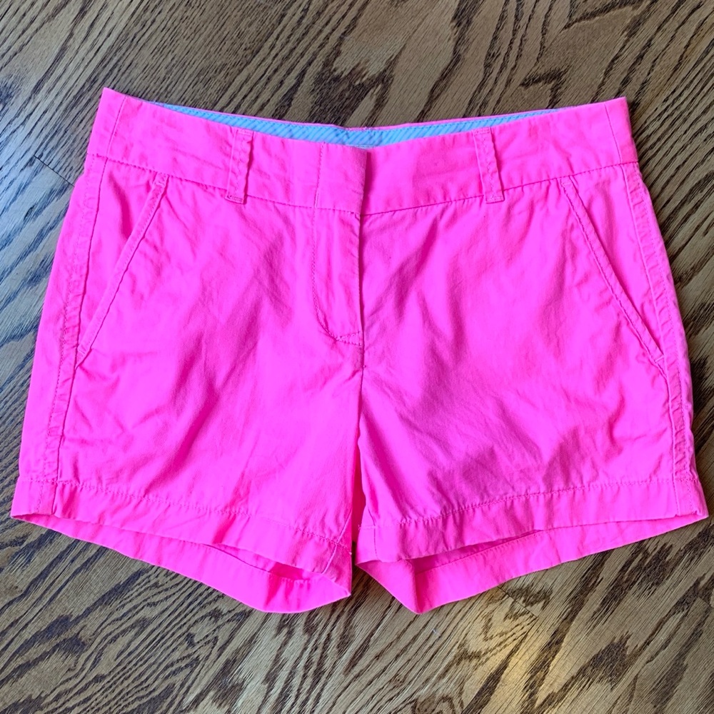 J. Crew Hot Pink Broken-in Chino Shorts Size 2